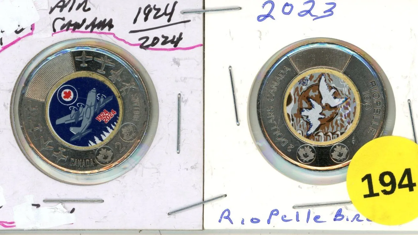 2023-2024 Canadian Toonie, RCAF & Riopelle Birds WC