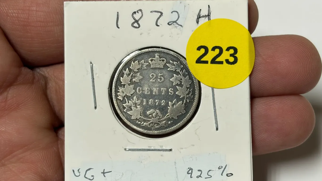 1872-H Canada Silver 25 Cents.