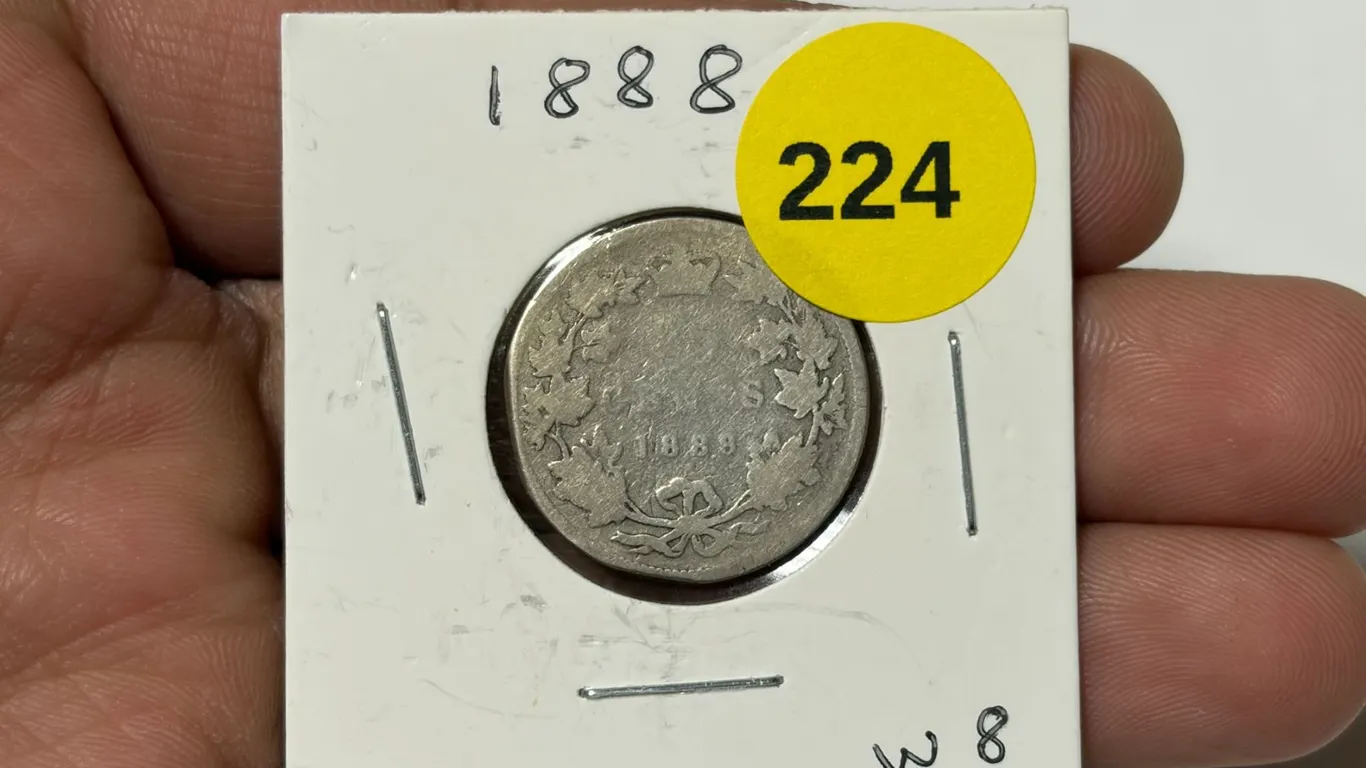 1888 Canada Silver 25 Cents.