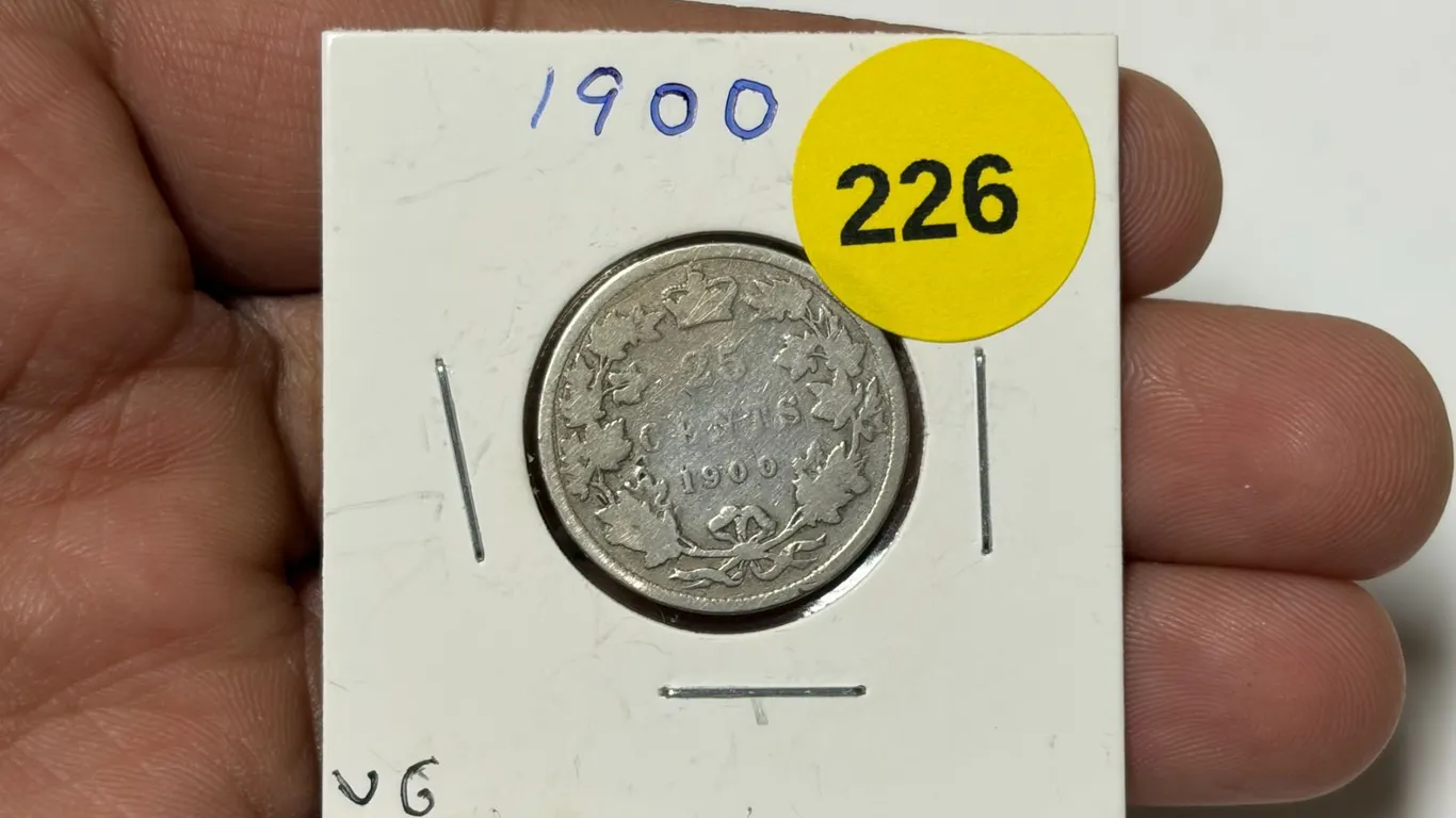 1900 Canada Silver 25 Cents.