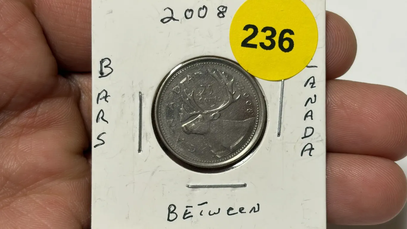 2008 Canadian Quarter, Die Error, Bars Between Canada