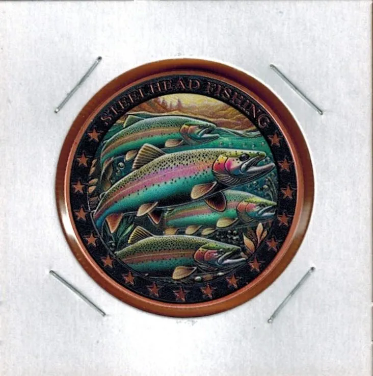 1 OUNCE COPPER - COLOURED - .999 FINE - STEELHEAD FISHING