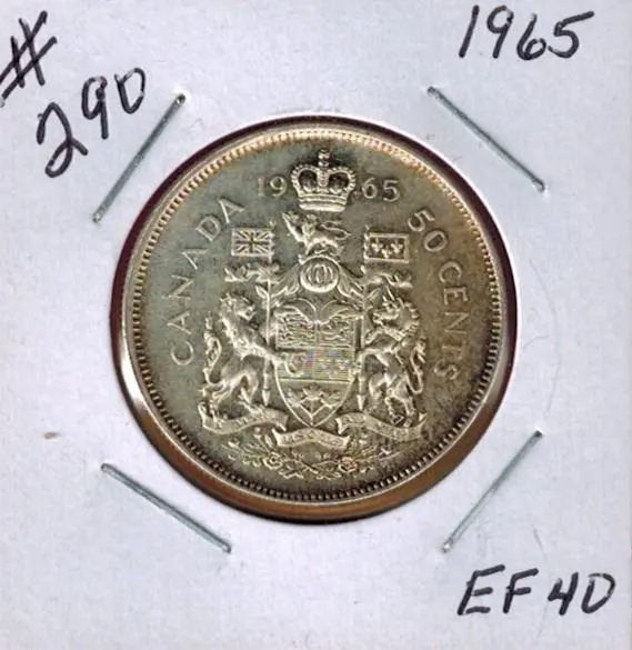 1965 CANADIAN SILVER 50 CENT COIN