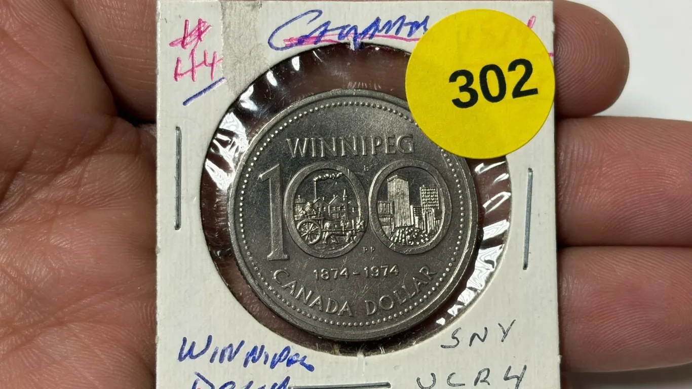 1974 Canadian Dollar Winnepeg 100, Small North Yoke,VCR-4