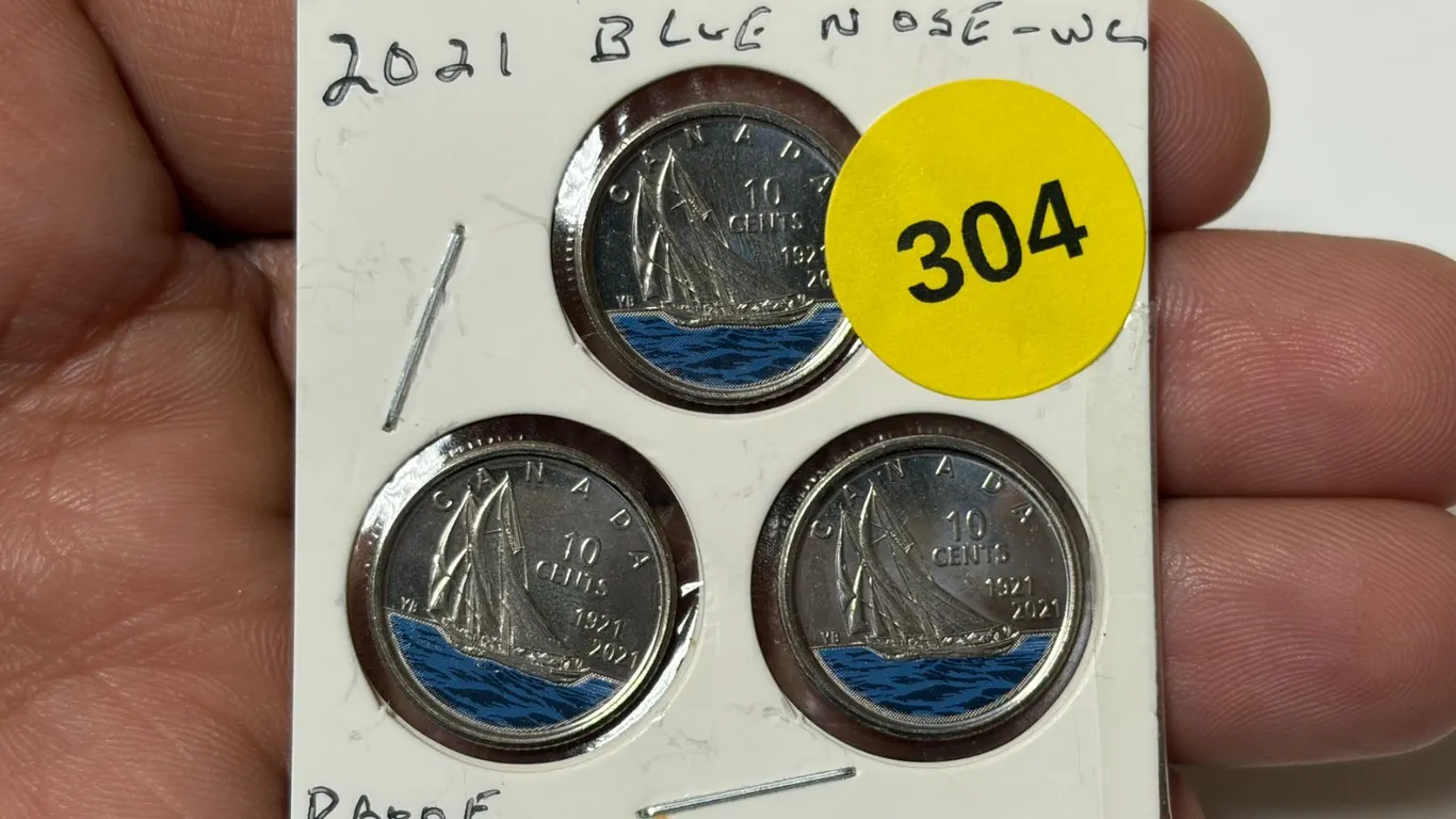 (3) 2021 Canadian Blue Nose Dimes WC, PROOF