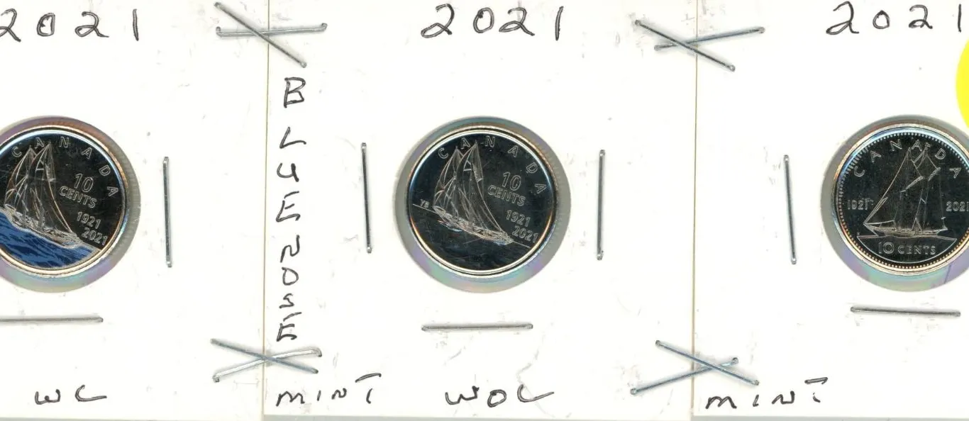 2021 Canadian Dimes, Blue Nose WC & WOC, 1 REG MINT