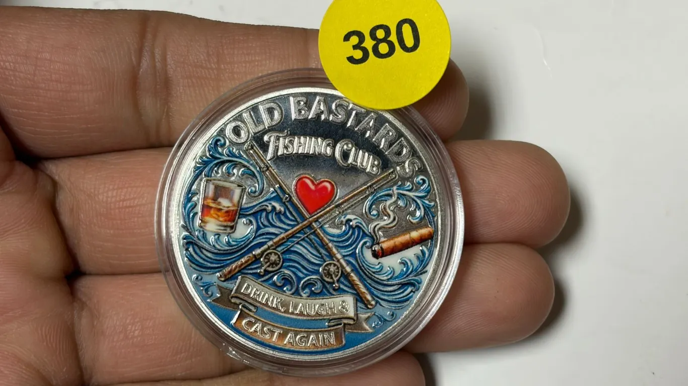 Old Bastard Fishing Club Steel Coin, Life Time Member