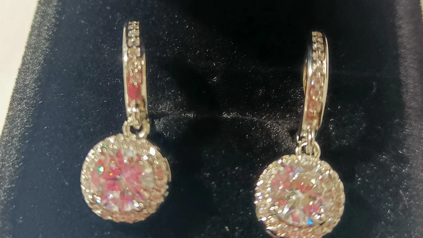 3) NEW Platinum Plated 1.0ct Simulated Diamond (CZ) Dangle Earrings