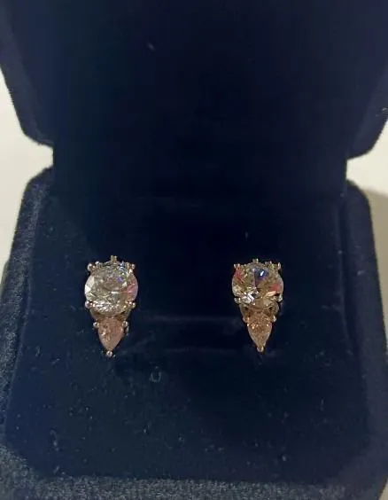 2) NEW Platinum Plated 1.0ct Simulated Diamond (CZ) Huggie Earrings