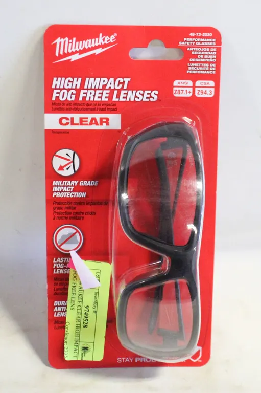 MILWAUKEE CLEAR HIGH IMPACT FOG FREE LENS