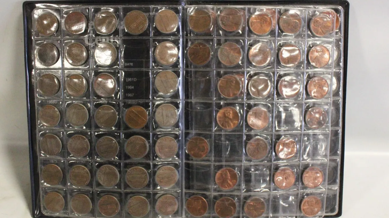 UNITED STATES ONE CENT COIN SET 50+COINS