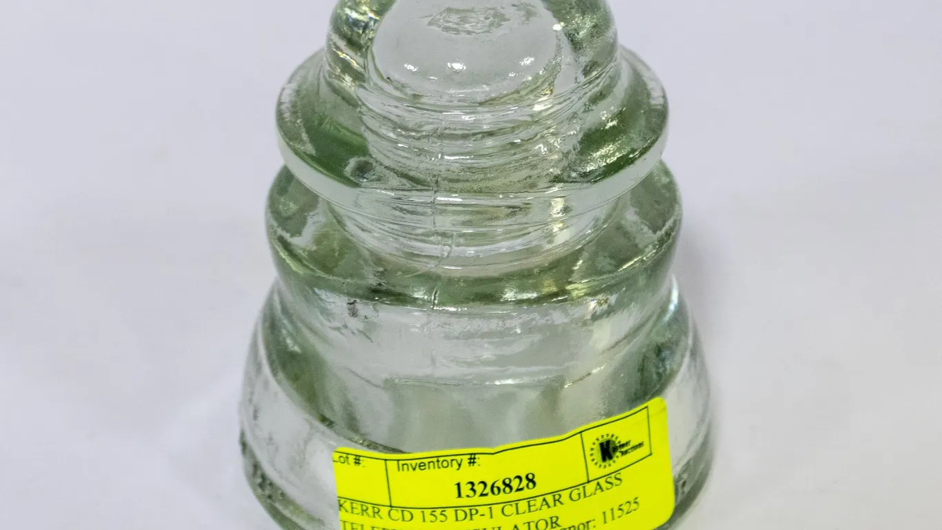 KERR CD 155 DP-1 CLEAR GLASS TELEPHONE INSULATOR