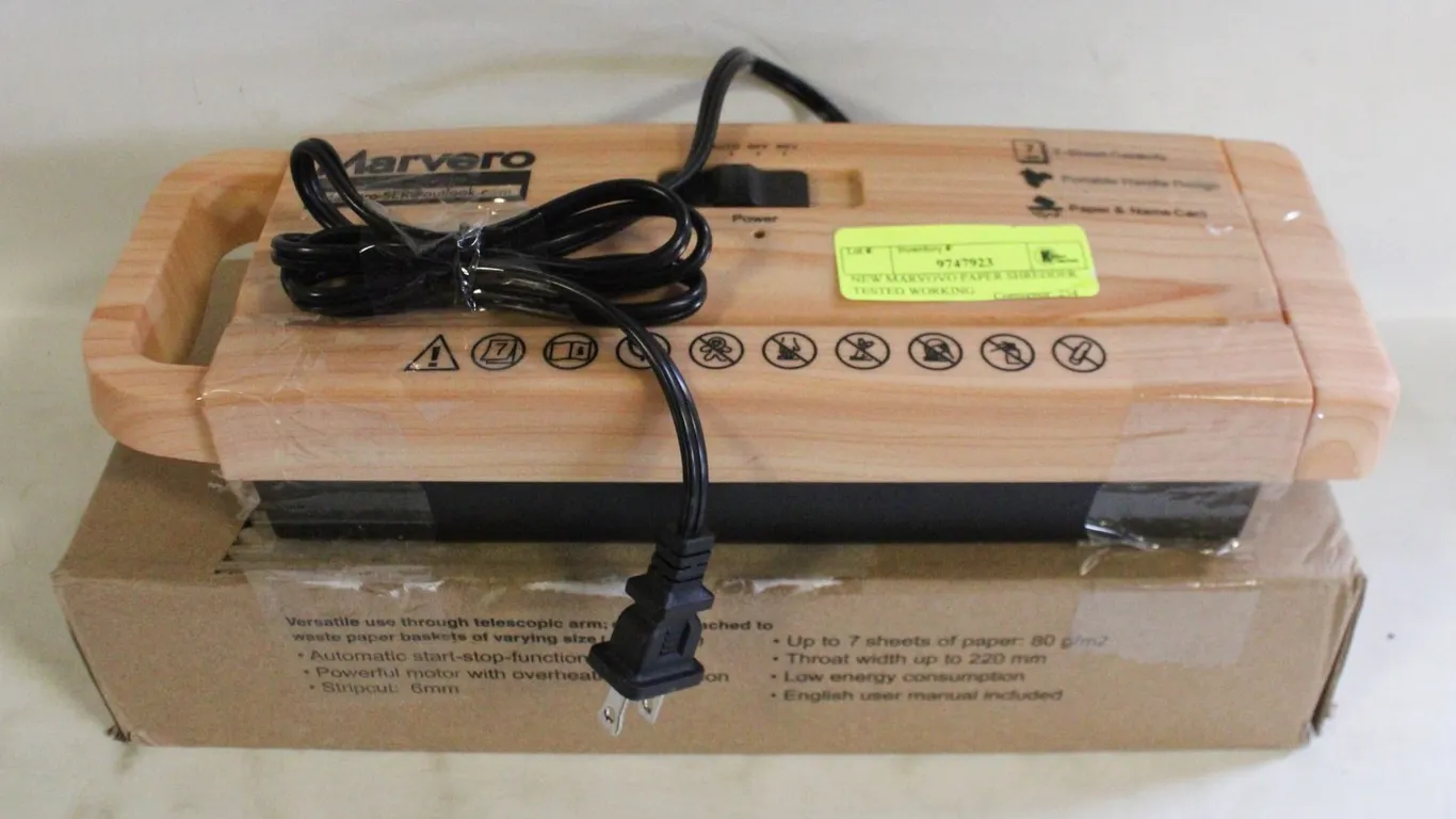 NEW MARVOVO PAPER SHREDDER TESTED WORKING