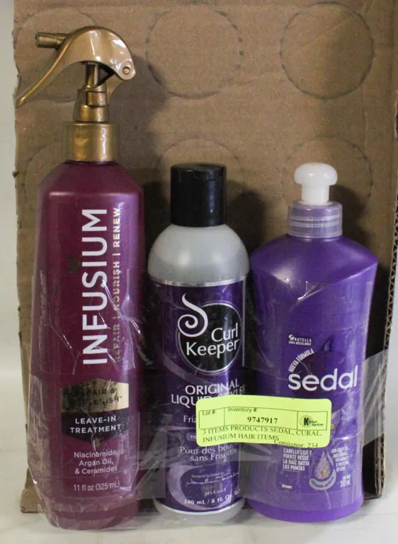 3 ITEMS PRODUCTS SEDAL, CURAL, INFUSIUM HAIR ITEMS