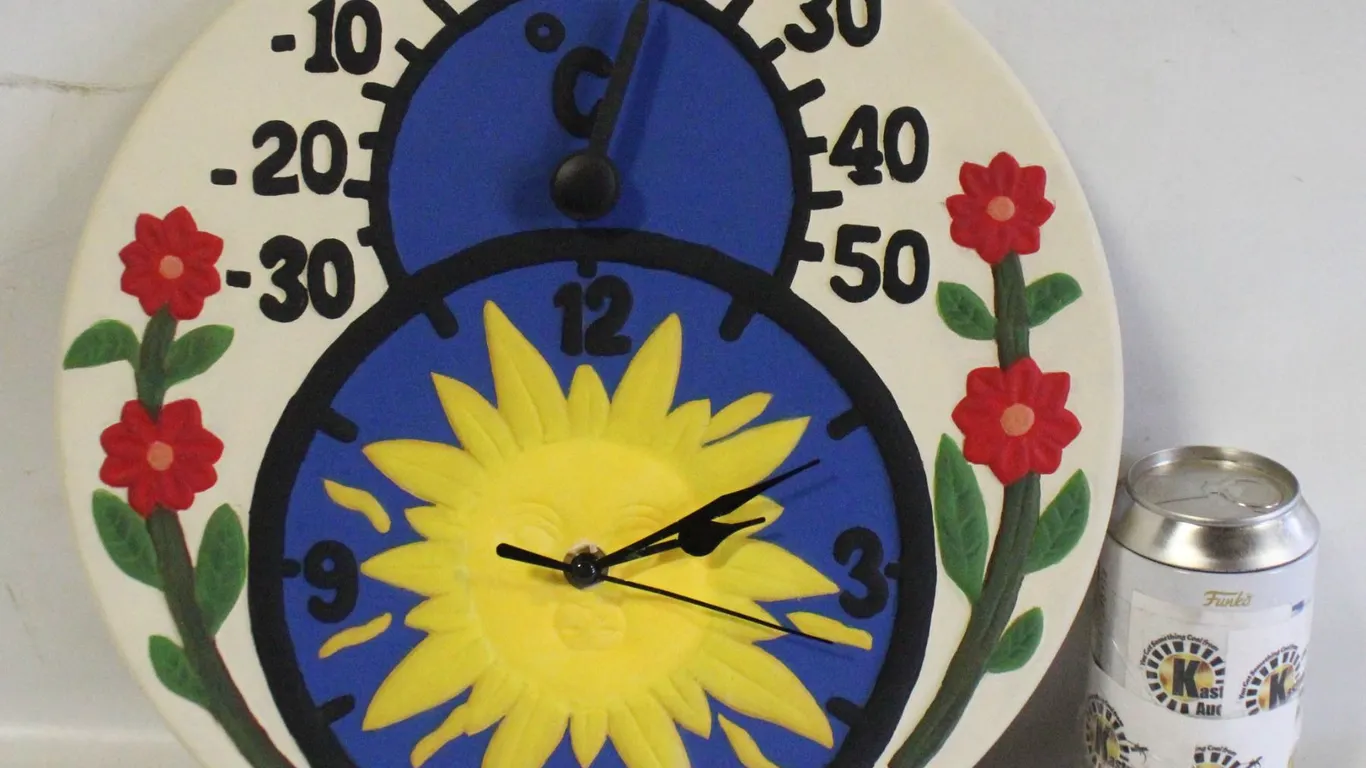 CERAMIC SUN CLOCK 12"
