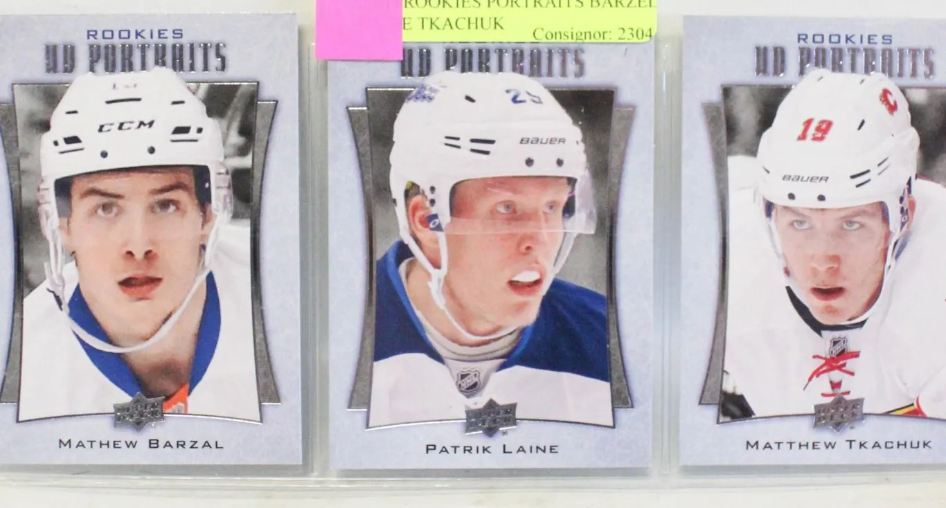 3 UD ROOKIES PORTRAITS BARZEL LAINE TKACHUK