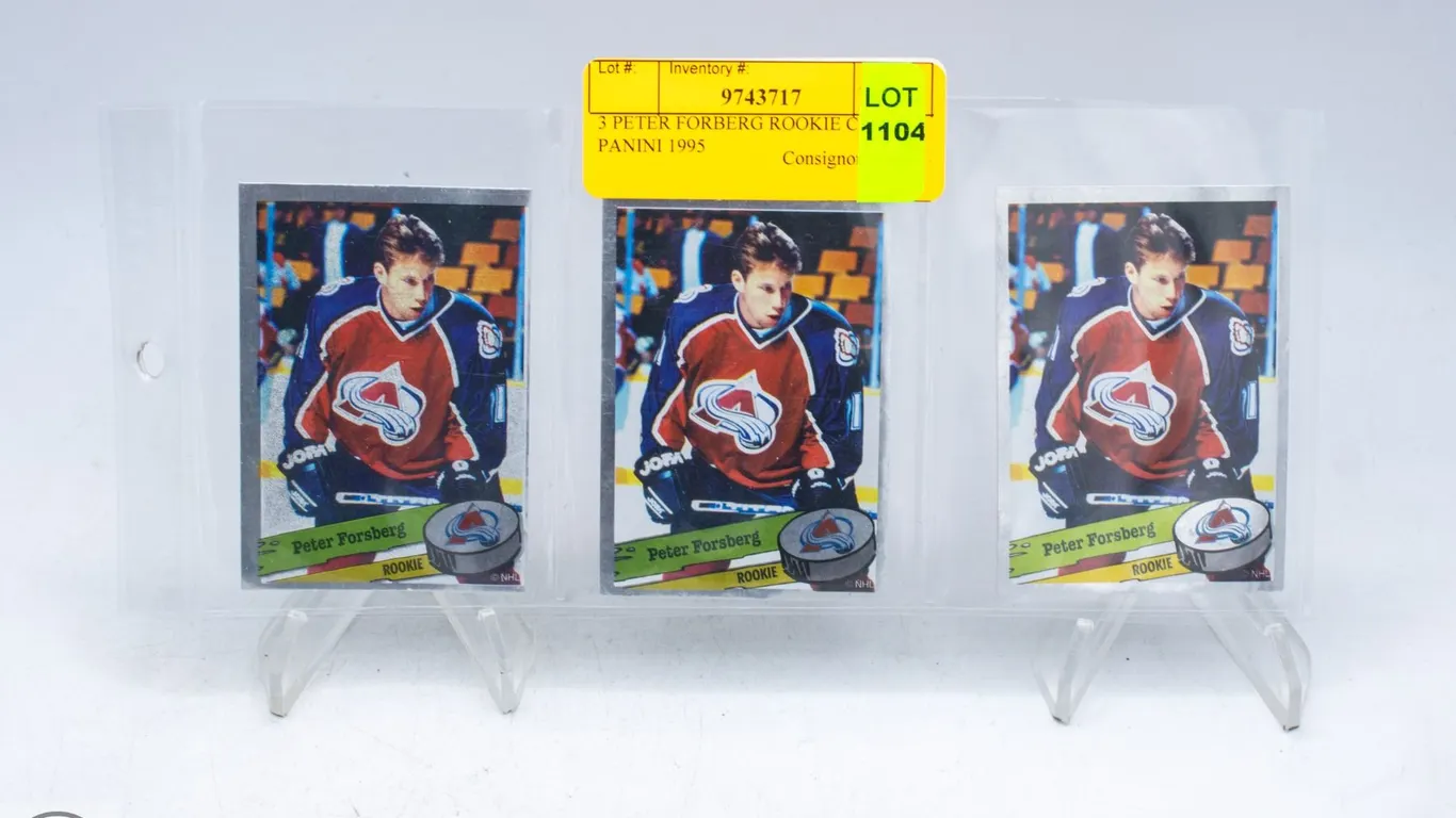 3 PETER FORBERG ROOKIE CARDS PANINI 1995