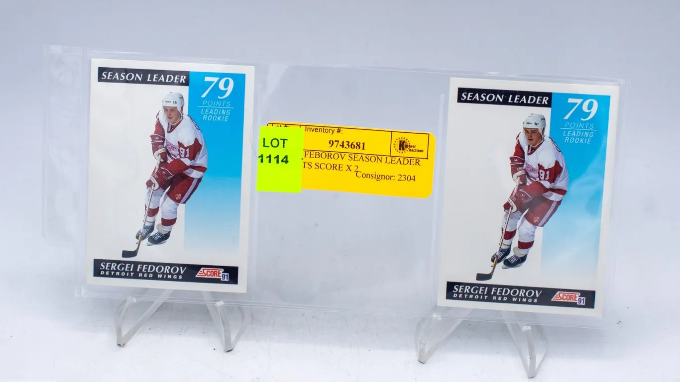 SERGEI FEBOROV SEASON LEADER 79 POINTS SCORE X 2