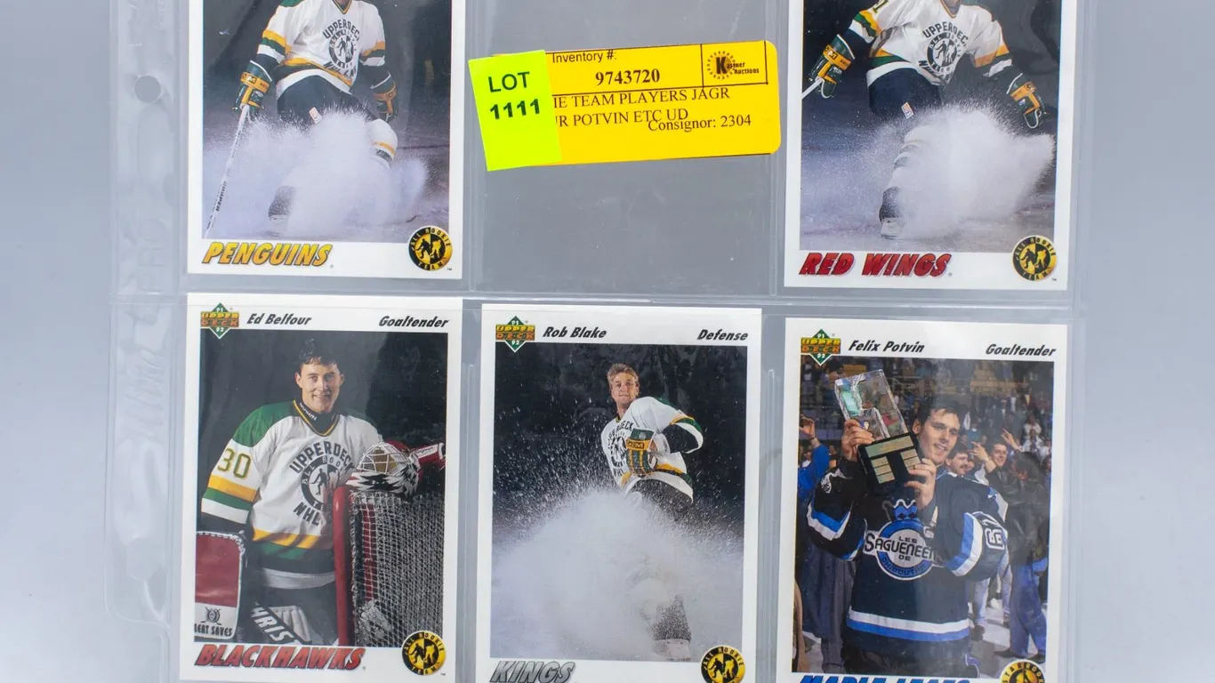 5 ROOKIE TEAM PLAYERS JAGR BELFOUR POTVIN ETC UD