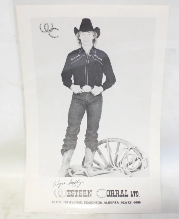 1981 GRETZKY WESTERN CORRAL PROMO PHOTO BLACK