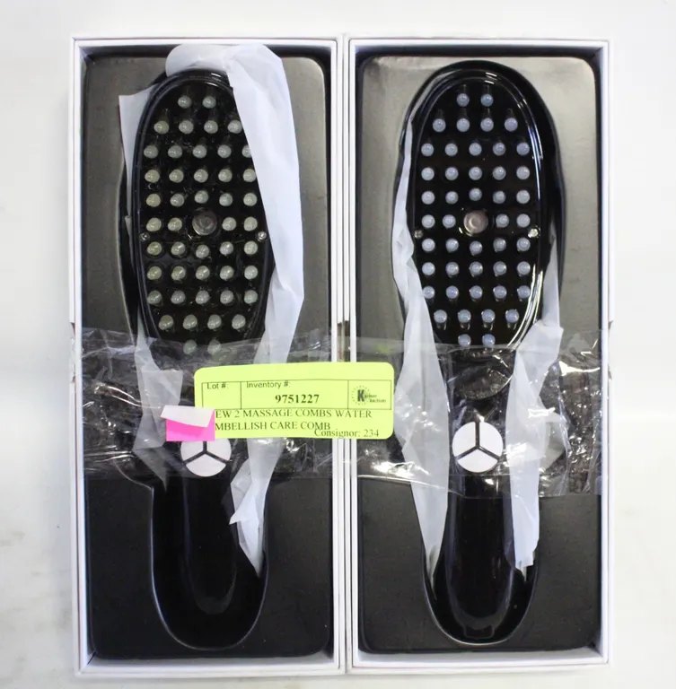 NEW 2 MASSAGE COMBS WATER EMBELLISH CARE COMB