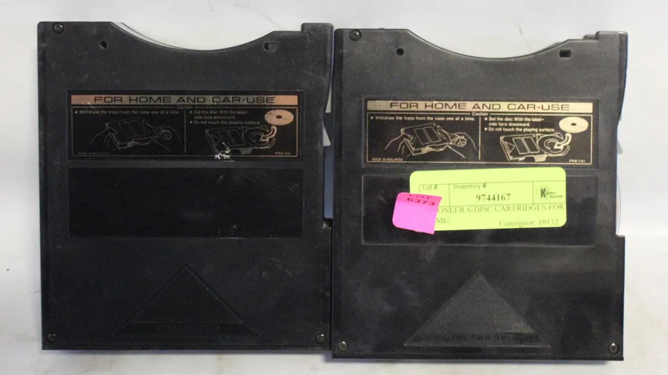2 PIONEER 6-DISC CARTRIDGES FOR HOME/