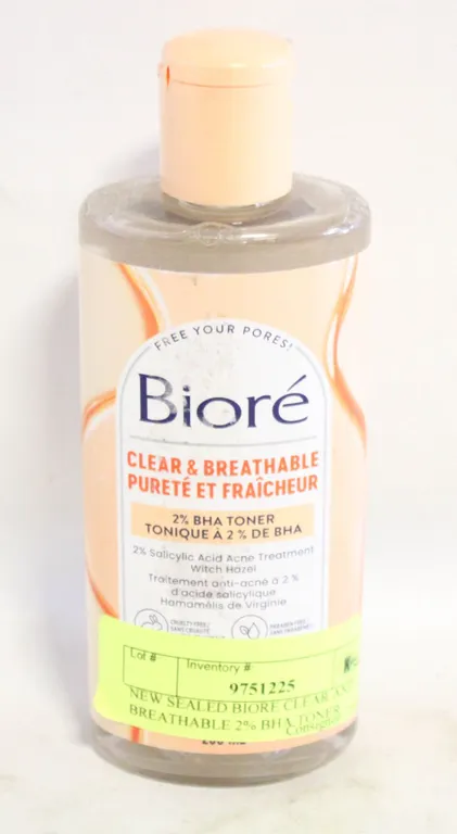 NEW SEALED BIORE CLEAR AND BREATHABLE 2% BHA TONER