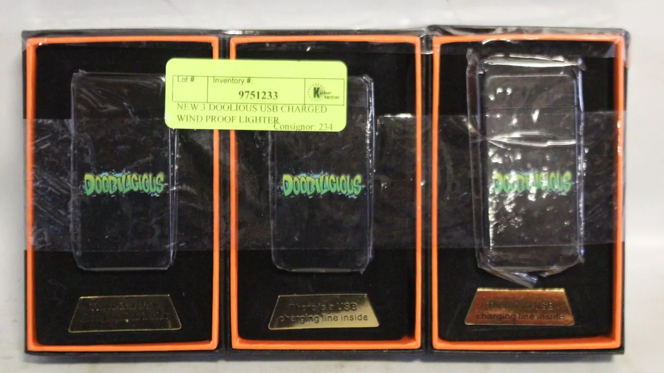 NEW 3 DOOLIOUS USB CHARGED WIND PROOF LIGHTER