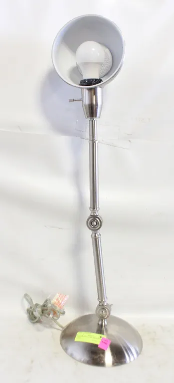 SILVER DESK LAMP - MOVEABLE ARM