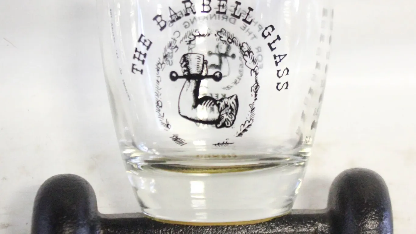 VINTAGE 1964 PRODARE CO. BARBELL GLASS