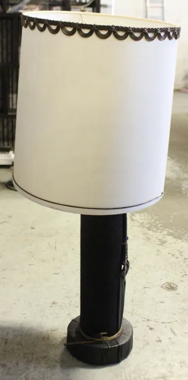 MARIAN COOPER DESIGNED LEATHER LINED LAMP