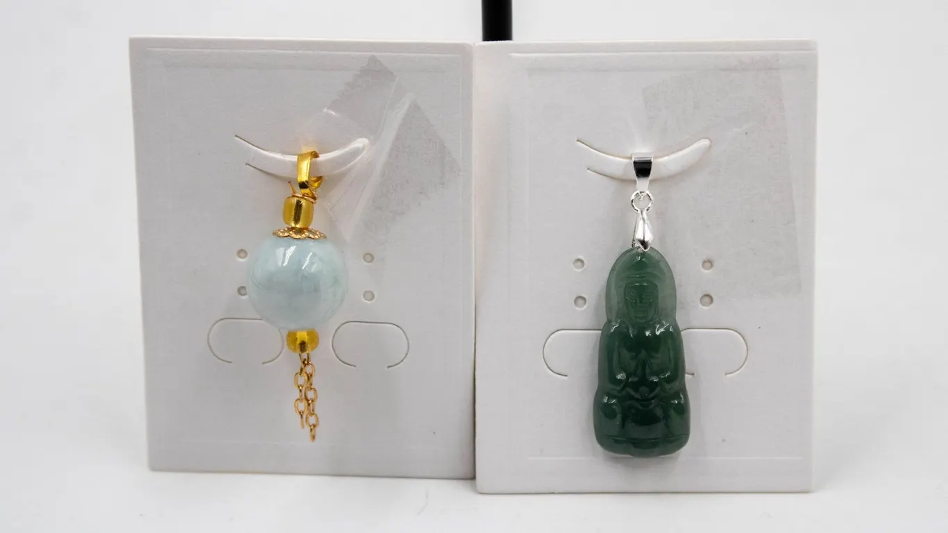 #158-NATURAL JADE JADEITE PENDANT 2PCS
