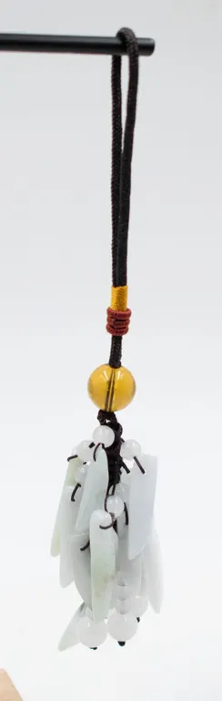 #93- NATURAL JADE JADITE & AGATE CAR HANGER