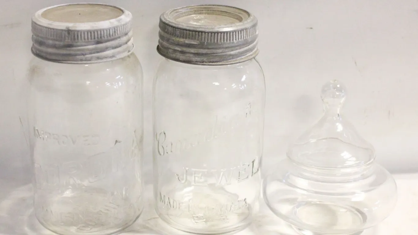 VINTAGE GLASS CANNING SEALERS & VINTAGE CANDY