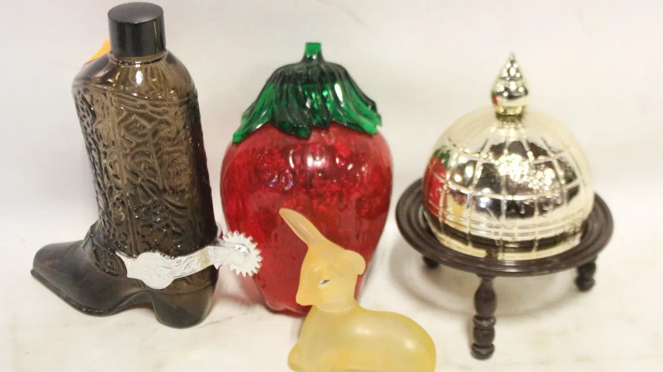 8) LOT OF 4 VINTAGE AVON DECANTERS