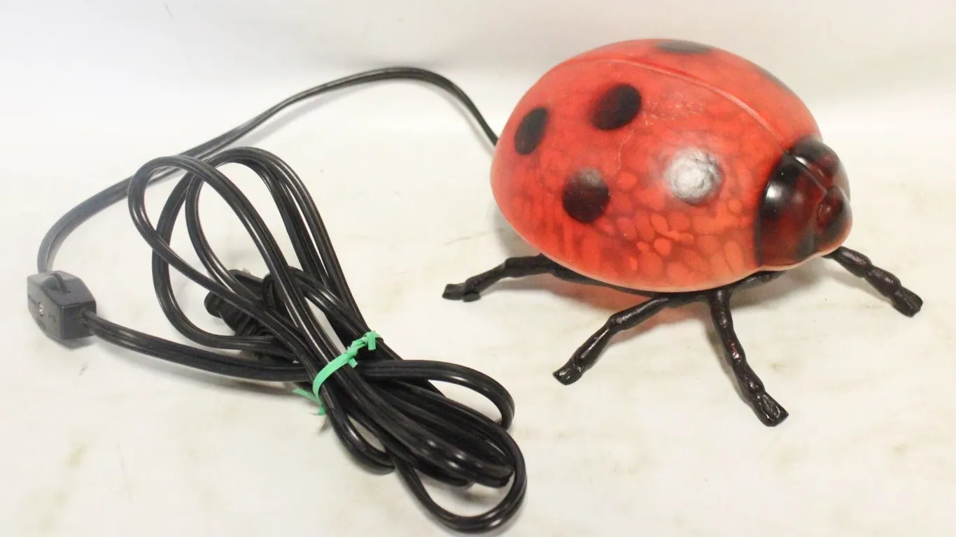 LADY BUG LIGHT - CAST IRON AND GLASS