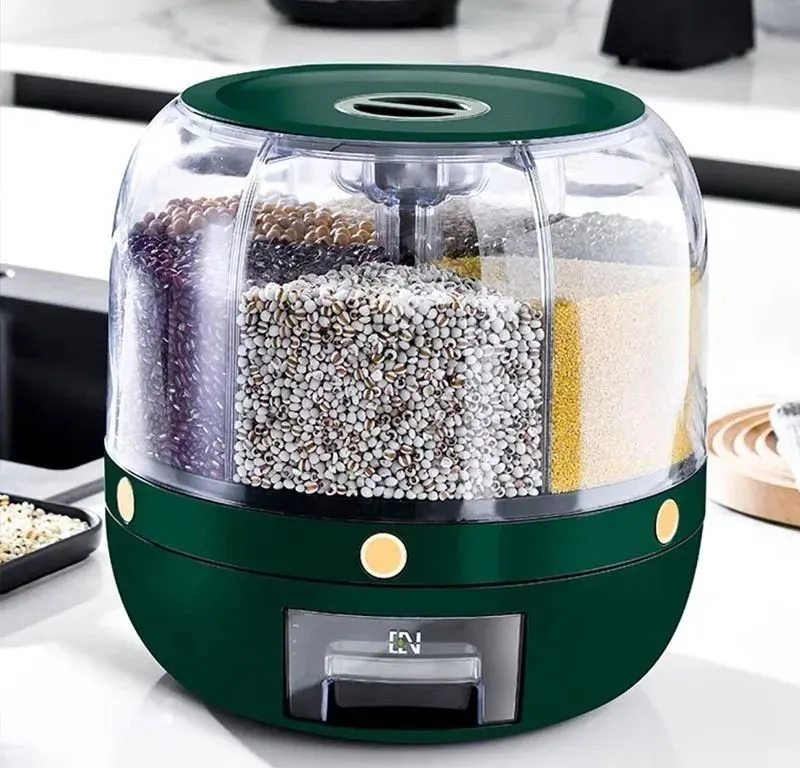 BIG SIZE 6 BUCKET 360° ROTATING GRAINS DISPENSER