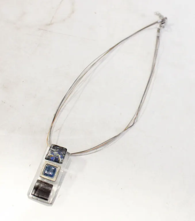 MULTI STRAND 16" ADJUSTABLE MULTI GLASS PENDANT