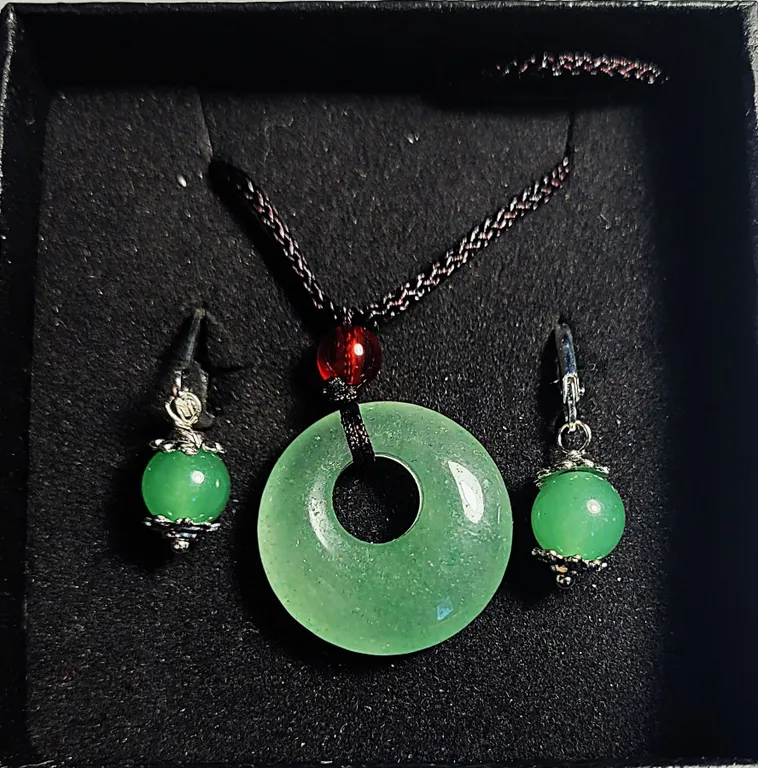 2) SET OF JADE COLORED ADVENTUINE