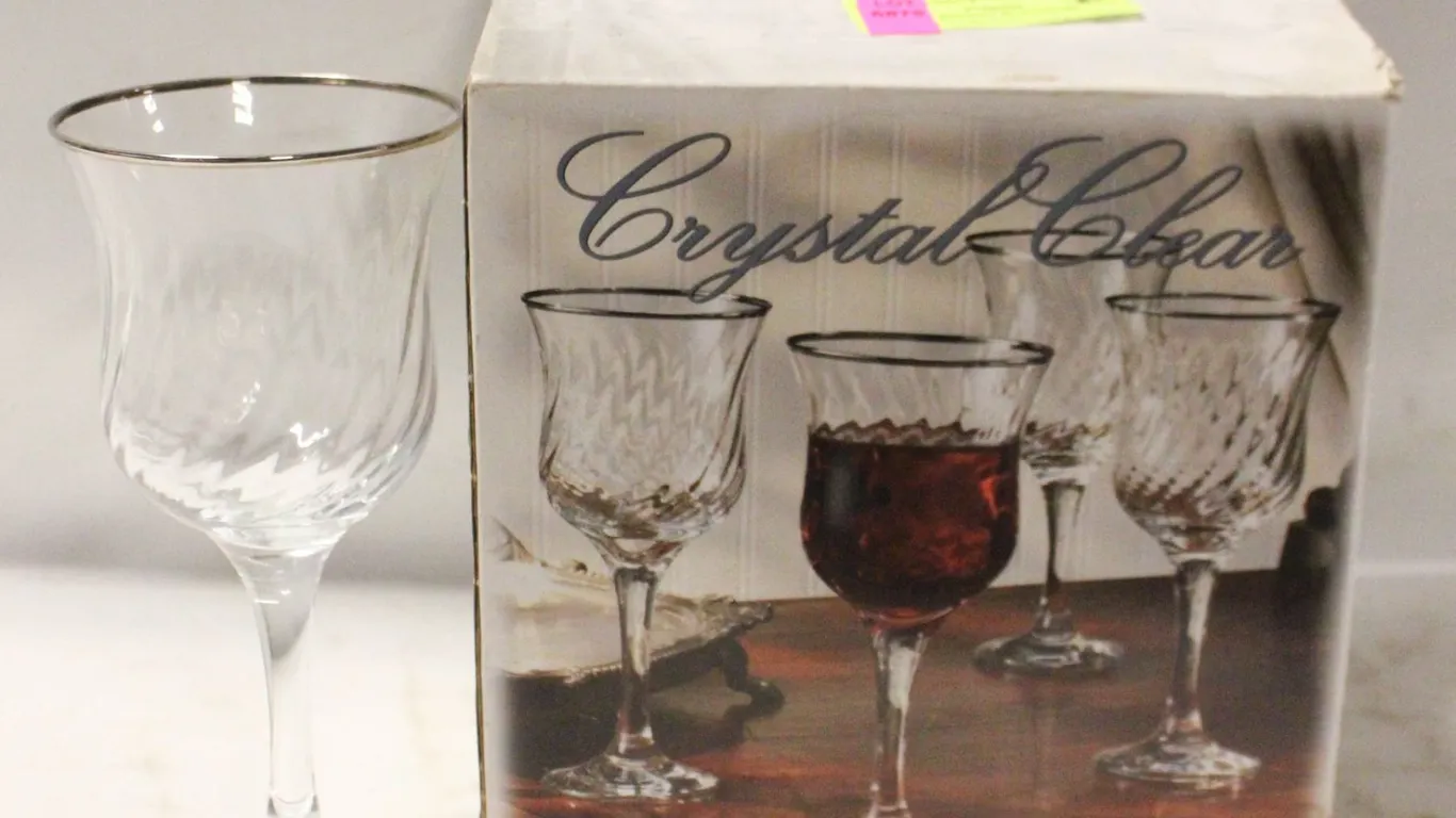 SET OF 4 REGENT PLATINUM CRYSTAL GOBLETS