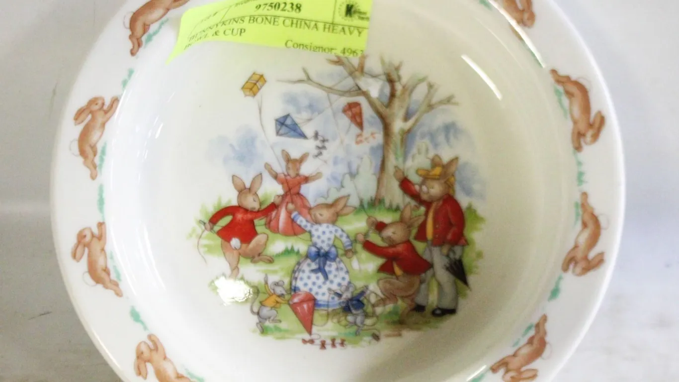 BUNNYKINS BONE CHINA HEAVY BOWL & CUP