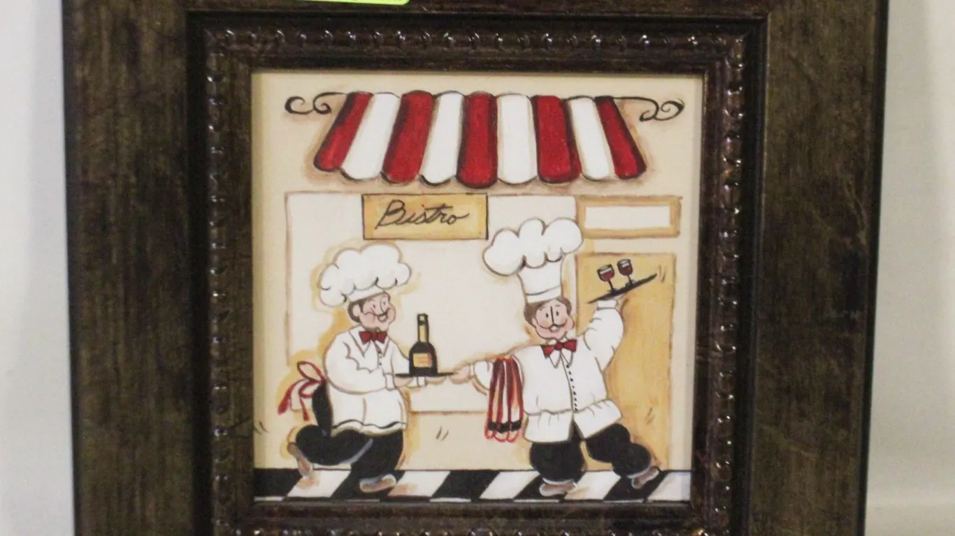 PAIR OF FRENCH RESTAURANT FRAMED PHOTOS