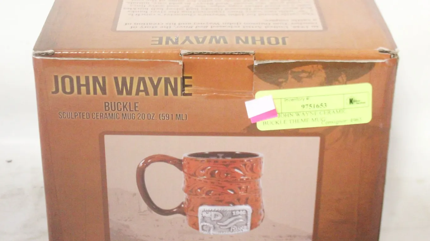 NEW JOHN WAYNE CERAMIC BUCKLE THEME MUG