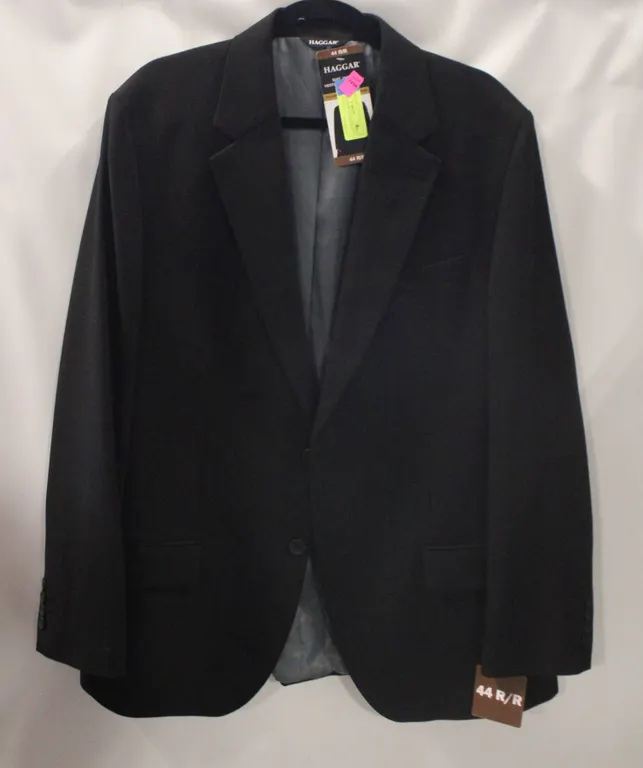 NEW MENS SZ 44R HAGGAR SUIT JACKET - BLACK