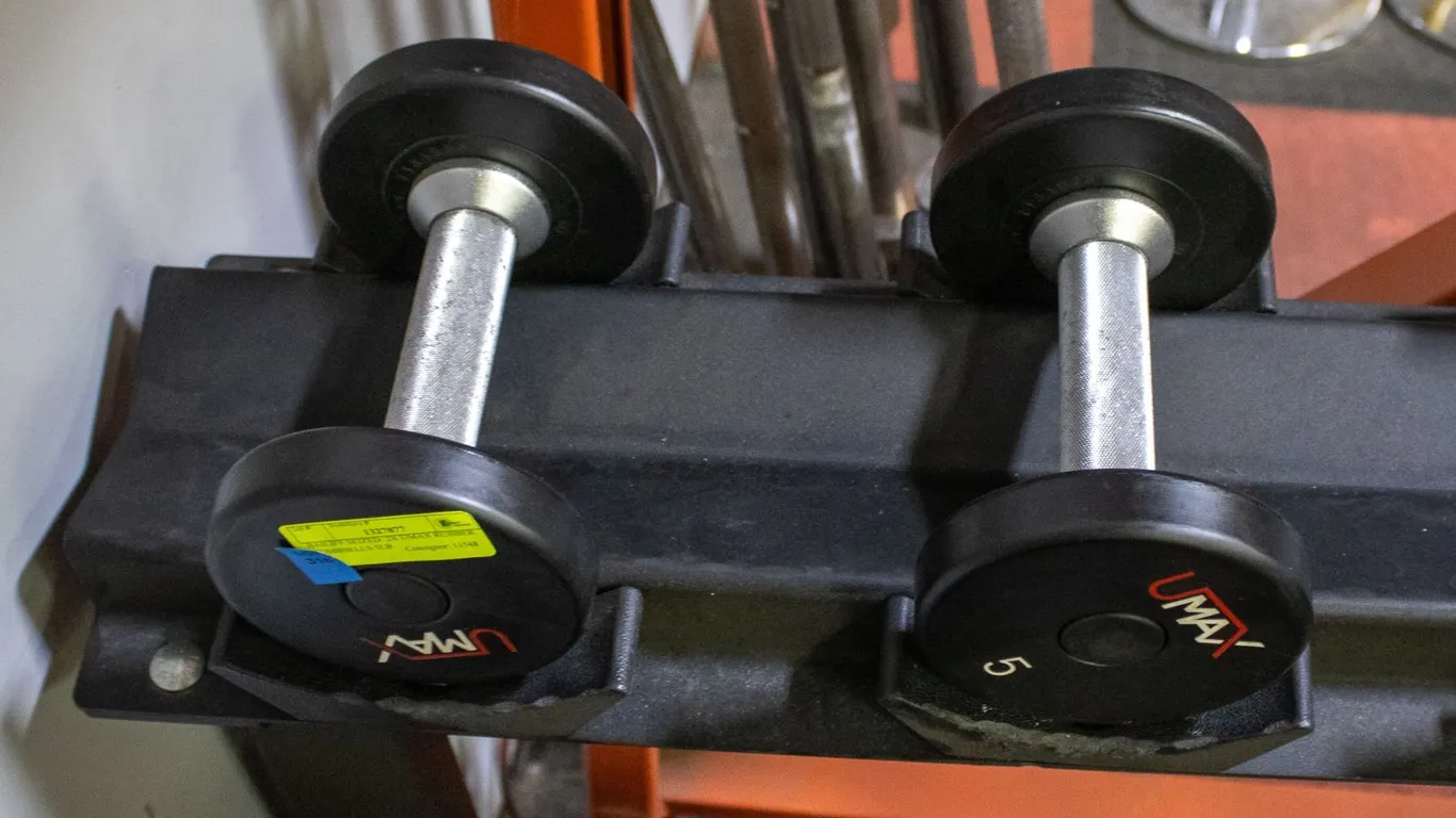 BAILIFF SEIZED: 2X UMAX RUBBER DUMBBELLS 5LB