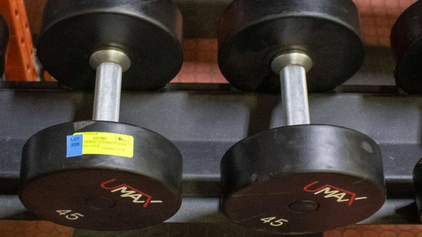 BAILIFF SEIZED: 2X UMAX RUBBER DUMBBELLS 45LB