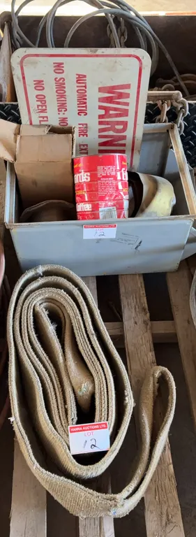 Warning Sign, Tow Strap & Shop Supplies Lot