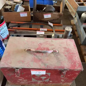 Tool Box with Blacksmith Hammer Heads & Assorted Hardware Lot