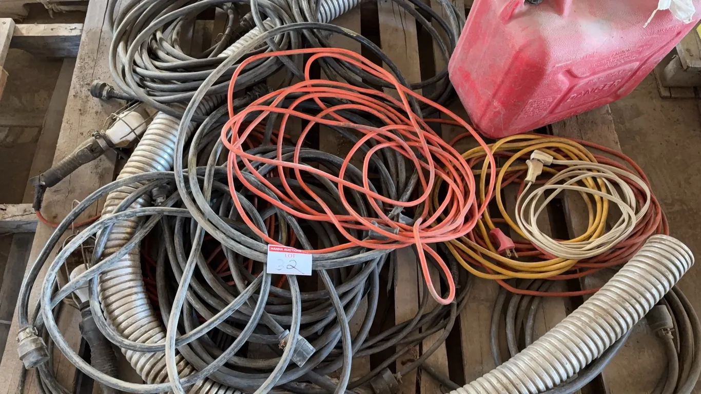 Extension Cords, Power Cables & Fuel Tank Lot