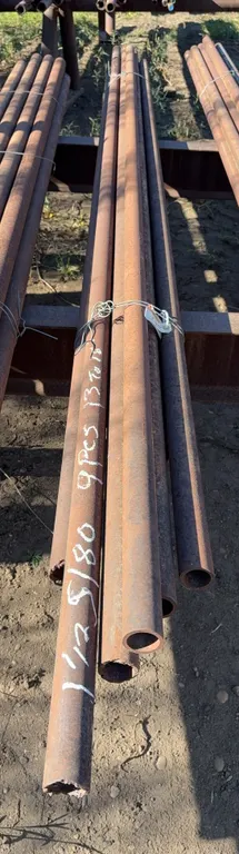 Steel Pipe Assortment Lot (9pcs.) - 1½" Diameter x 13'-16' Length